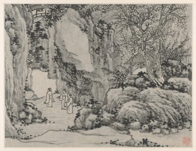 اثنا عشر مناظر لـ Tiger Hill ، Suzhou: The Sword Spring ، Tiger Hill ، بعد 1490. بواسطة شين زو