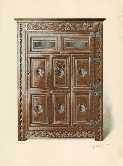 خزانة البلوط (الويلزية) (chromolitho) بواسطة شيرلي تشارلز Llewellyn Slocombe