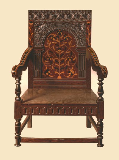 كرسي مطعمة بالبلوط ، 1904 بواسطة شيرلي تشارلز Llewellyn Slocombe