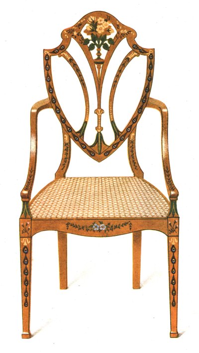 كرسي من خشب الساتان المطلي ، 1908. بواسطة شيرلي تشارلز Llewellyn Slocombe