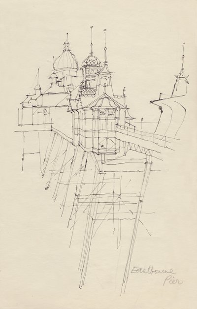 "رصيف إيستبورن" ، c1950. بواسطة شيرلي ماركهام