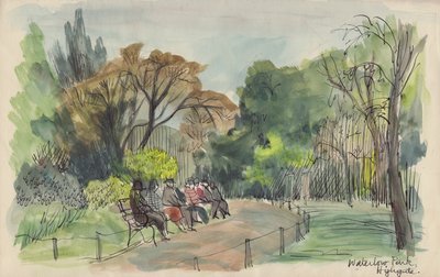 "Waterlow Park، Highgate"، c1950. بواسطة شيرلي ماركهام