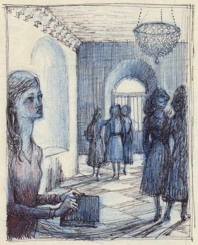 امرأة تحمل حقيبة نقود ، c1952. بواسطة شيرلي ماركهام