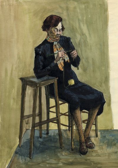 حياكة امرأة ، c1950. بواسطة شيرلي ماركهام