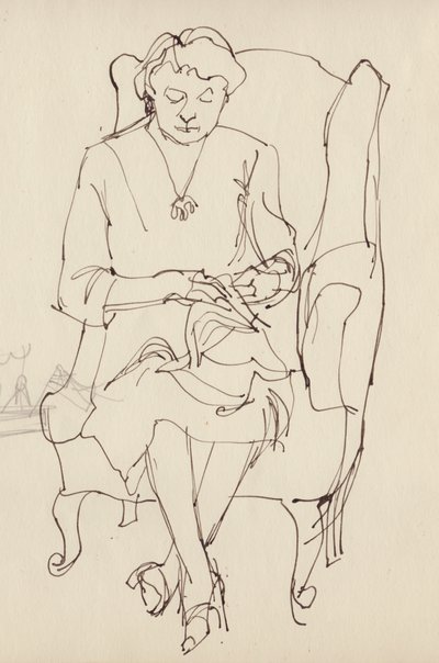 خياطة نسائية ، c1950. بواسطة شيرلي ماركهام