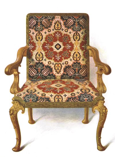 كرسي مذهب مغطى بالإبرة ، 1906 بواسطة شيرلي تشارلز Llewellyn Slocombe
