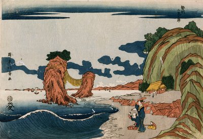 "Futamigaura in Ise Province" من مجموعة من تسع مطبوعات Uki-e بواسطة Shotei Hokuju