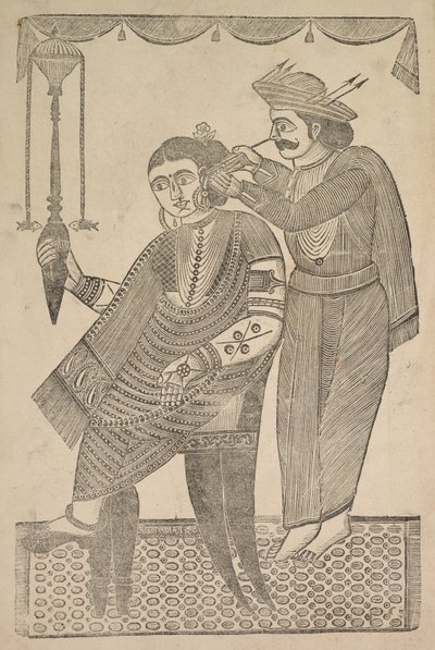 حلاق ينظف أذن المحظية بواسطة Shri Gobinda Chandra Roy