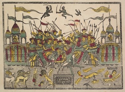 مشهد المعركة ، 1800s. بواسطة Shri Gobinda Chandra Roy