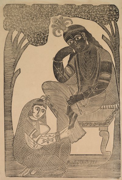 رادها ستروكينغ كريشناس أقدام ، 1800s. بواسطة Shri Gobinda Chandra Roy