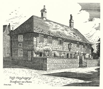 Hall's Almshouses ، برادفورد أون أفون ، ويلتس (نقش) بواسطة سيدني هيث
