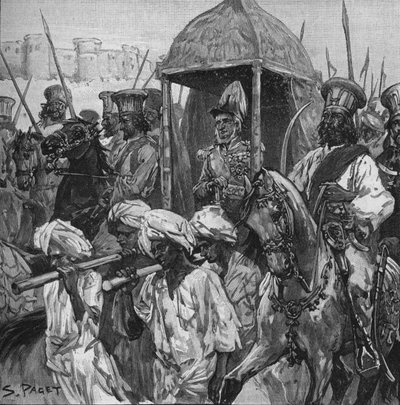 نابير ، بالزي الرسمي الكامل ، ولد في حيدر أباد في Palanquin الرائع ، 1902 بواسطة سيدني باجيت