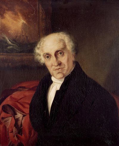 بورتريه للقس الدكتور ألكسندر سكوت (1768-1840)، قسيس هوراشيو نيلسون (1758-1805) على سفينة "النصر" الزيتية على قماش بواسطة سيغفريد ديتلر بنديكسن