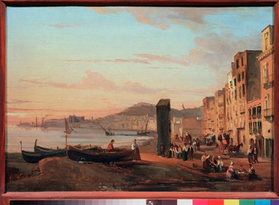 رصيف في نابولي (إيطاليا). لوحة سيلفستر فيودوسيفيتش شيشيدرين (سيلفستر شيدرين) (1791-1830) ، زيت على قماش بواسطة Silvestr Fedosievich Shchedrin