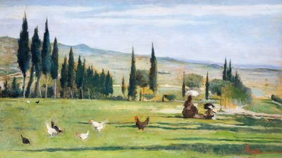 منظر طبيعي من غابرو ، رسمه سيلفسترو ليجا (1826-1895) ، زيت على قماش ، 34.5 × 61 سم. بواسطة سيلفسترو ليجا