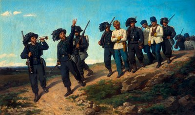 Guards leading prisoners بواسطة سيلفسترو ليجا