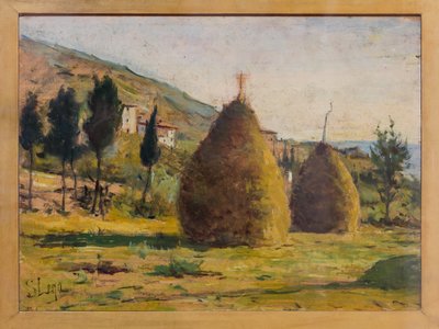 أكوام القش في الشمس ، عام 1890 (زيت على ظهر السفينة) بواسطة سيلفسترو ليجا