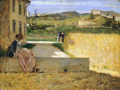 في ظل فيلا ، لسيلفسترو ليجا (1826-1895) ، زيت على لوح ، 34x46 سم بواسطة سيلفسترو ليجا