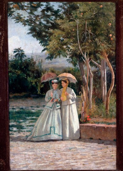 The walk in the garden - oil on canvas بواسطة سيلفسترو ليجا