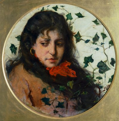 امرأة مع Ivy ، بواسطة Silvestro Lega ، زيت على لوح بواسطة سيلفسترو ليجا
