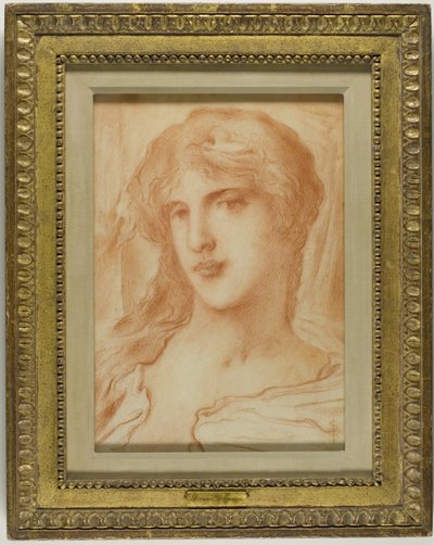 الرأس، حوالي عام 1880 (طباشير أحمر على ورق منسوج برتقالي اللون) بواسطة سيميون سليمان