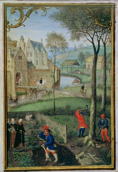 أضف 18855 ص 108 مارس: قطع الأشجار من كتاب الصلوات حوالي 1540 (ورق) بواسطة سيمون بينينج