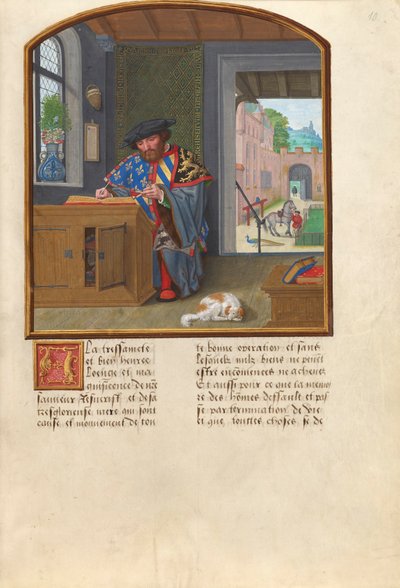 ملك الأسلحة من وسام الصوف الذهبي يكتب عن جاك دي لالينج ، c.1530-40 (درجة الحرارة وأوراق الذهب والحبر على الرق) بواسطة سيمون بينينج