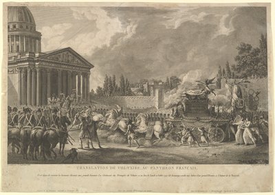 ترجمة فولتير إلى البانثيون الفرنسي ، 1817. بواسطة سيمون تشارلز ميجر