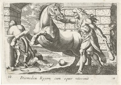 التقى هرقل مع باردين فان ديوميديس Diomedes Regent with Horses (العنوان على الكائن) موضوع Herculische (عنوان السلسلة) بواسطة انطونيو تمبيستا