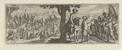 Twee soldaten onder een boom Cavalerie (عنوان السلسلة) Faecvnda ، يا له من رجل حاد الذكاء محبوب من قبل Phaebus و Florentia الممتن ، يكفي pvgnas للإشارة ، والحماسة بقوة الثدي التي نحت Mercury العميل العاصف (عنوان السلسلة) بواسطة انطونيو تمبيستا