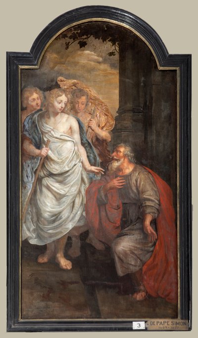 كنيسة الرعية (سينت والبورجكيرك). الرسم ، بالثلاثي. سيمون دي بابي (؟). فداء العبيد المسيحيين للترك. بواسطة سيمون الثاني دي بابي