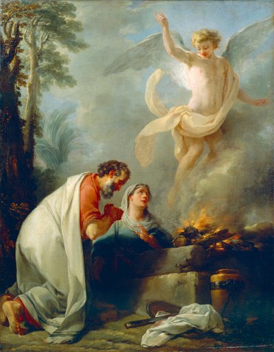 تضحية منوح ، والد شمشون ، بواسطة سيمون جوليان (1735-1800) ، زيت على قماش ، حوالي 1760 بواسطة سيمون جوليان