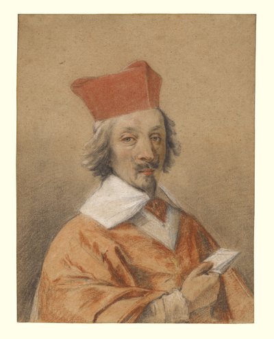 صورة لأرماند جان دو بليسيس ، الكاردينال دي ريشيليو ، 1632-34 (طباشير على ورق) بواسطة سيمون فويت