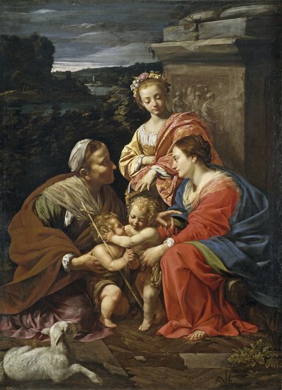 العذراء والطفل مع يوحنا المعمدان كصبي ، سانت إليزابيث وسانت كاترين ، 1625-1626 بواسطة سيمون فويت