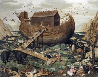 سفينة نوح على جبل أرارات - مايل ، سيمون دي (نشط حوالي 1570) - 1570 - زيت على خشب - 114 × 142 - مجموعة خاصة بواسطة سيمون دي مايل