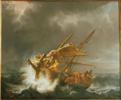 المسيح والتلاميذ في العاصفة البحرية بواسطة سيمون دي فليجر