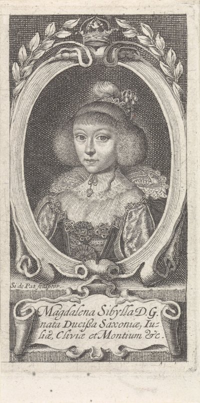 الأميرة ماجدالين سيبيل من ساكسونيا 1617-1668 ، دوقة ساكس ألتنبرغ ، ج. 1647-1648. بواسطة سيمون فان دي باس