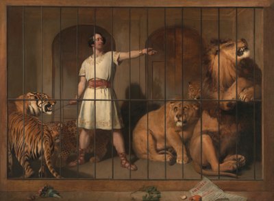 صورة للسيد فان أمبورغ ، كما ظهر مع حيواناته في مسارح لندن بواسطة Sir Edwin Henry Landseer