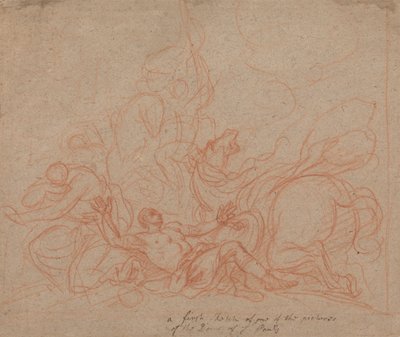 رسم تخطيطي لـ "تحويل القديس بولس" لقبة كاتدرائية القديس بولس بواسطة السير جيمس ثورنهيل