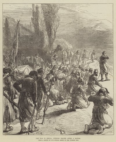 الحرب في سيرفيا ، صلاة العشاء بعد المعركة بواسطة Sir John Charles Robinson