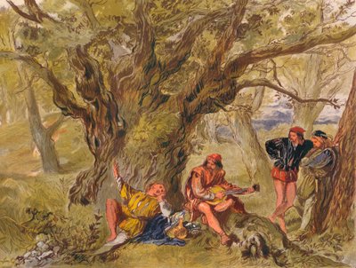 كما تحبها: الفصل الثاني ، المشهد الخامس تحت شجرة غرينوود ، تغنى بها أميان ، c1875 بواسطة السير جون جيلبرت