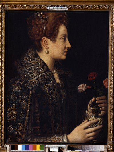 "" صورة لامرأة في بروفايل "(صورة أنثى) رسم بواسطة Sofonisba Anguissola (حوالي 1532-1625) Dim. 68.5x52.5 cm متحف هيرميتاج ، سانت بطرسبرغ بواسطة سوفونيسبا أنجويسولا