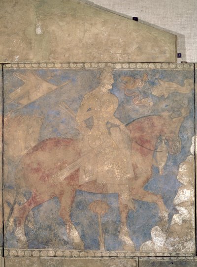 The Heroic Rustam ، من Penjikent ، النصف الأول من القرن الثامن (لوحة جدارية على الجص) بواسطة صغديان