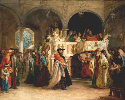 عيد ابتهاج التوراة في الكنيس اليهودي في ليغورن ، إيطاليا - La fete de la Joie de la Torah (Sim