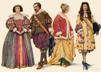 الملابس خلال عهد تشارلز الأول والثاني ، وجيمس الثاني ، 1640-1686 ، 1903 ، 1937. بواسطة صوفي بي ستيل