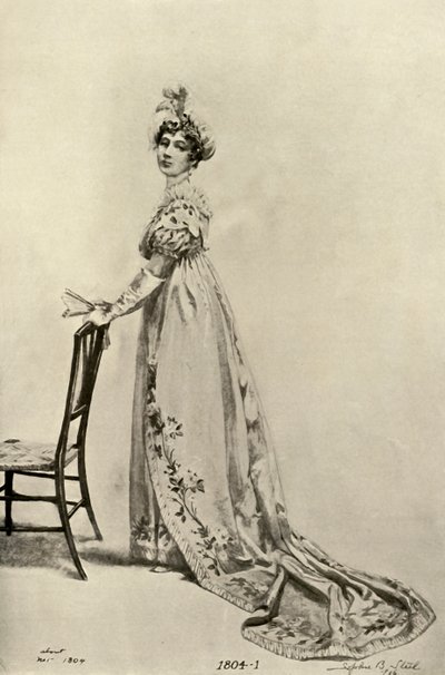 ثوب الإمبراطورية يرتدي في فيلادلفيا ، الآن في القاعة التذكارية ، 1804 ، 1903 ، 1937. بواسطة صوفي بي ستيل