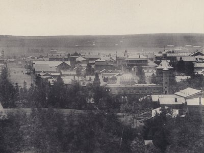 منظر عين الطائر في جوهانسبرج (صورة b / w) بواسطة مصور جنوب أفريقي