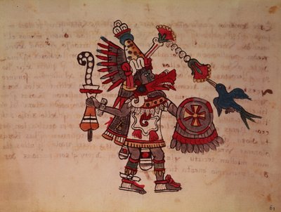 Quetzalcoatl ، الثعبان ذو الريش ، إله الريح ، التعلم والكهنوت ، سيد الحياة ، الخالق والمدني ، راعي كل فن ومخترع علم المعادن (الرق) بواسطة مدرسة أمريكا الجنوبية