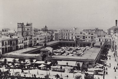 قادس: بلازا دي أباستوس (صورة b / w) بواسطة المصور الإسباني