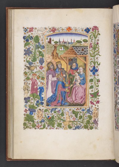 أضف MS 50004 f.37v Adoration of the Magi ، من "كتاب الصلوات" (الحبر واللون والذهب على الرق) بواسطة المدرسة الاسبانية